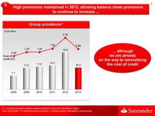 3

7

High provisions maintained in 2013, allowing balance sheet provisions
to continue to increase ...
Group provisions*
...