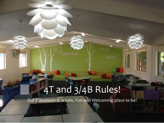 4T and 3/4B Rules!
Our Classroom is a Safe, Fun and Welcoming place to be!
 