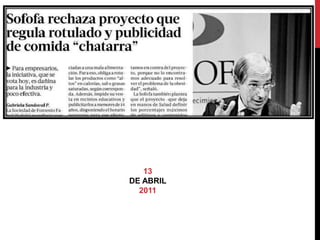 13 
DE ABRIL 
2011 
 
