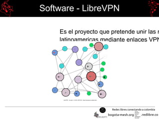 Software - LibreVPN
Es el proyecto que pretende unir las r
latinoamericas mediante enlaces VPN
 