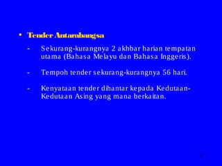 Maksud Tender Dalam Bahasa Melayu