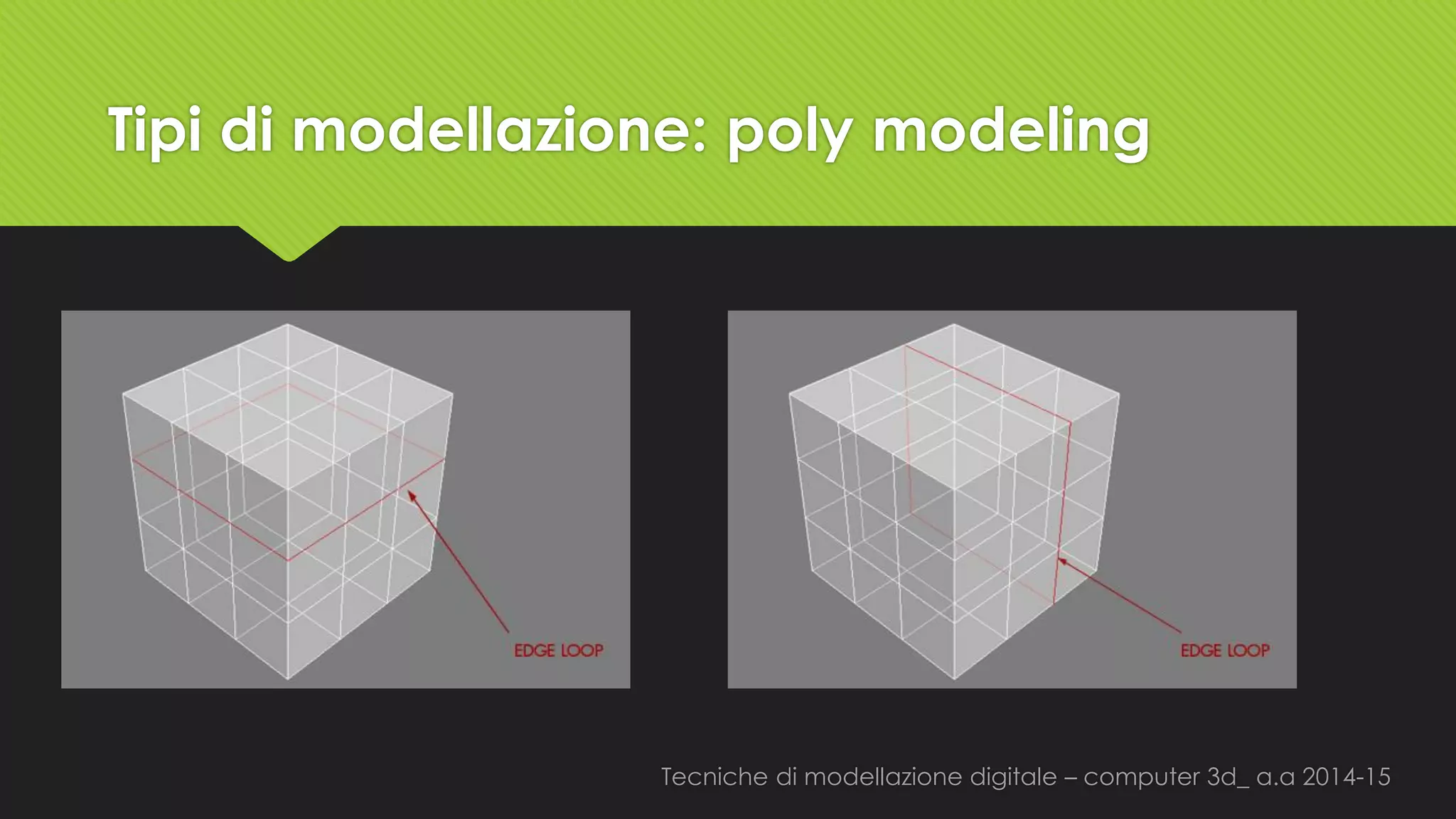 Tecniche di modellazione digitale –computer 3d_ a.a2014-15 
Tipi di modellazione: polymodeling  