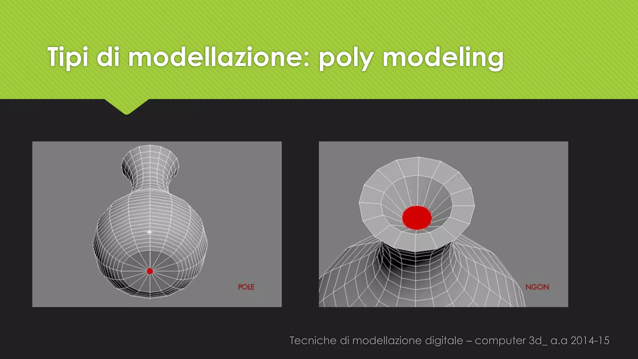 Tecniche di modellazione digitale –computer 3d_ a.a2014-15 
Tipi di modellazione: polymodeling 