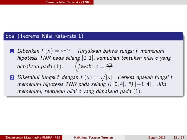 Terapan Turunan