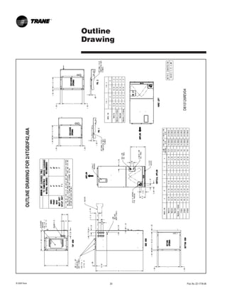 20	 Pub. No. 22-1778-06
© 2009 Trane
Outline
Drawing
OUTLINE
DRAWING
FOR
2/4TGB3F42,48A
D810126REV04
 