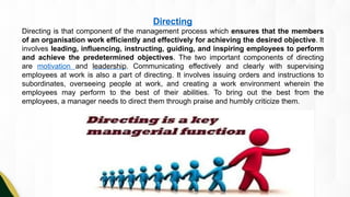 Directing Process Involves Comprehensive Management of Extension Programs: Principles and ...