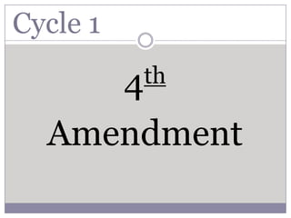 Cycle 1 4th Amendment 