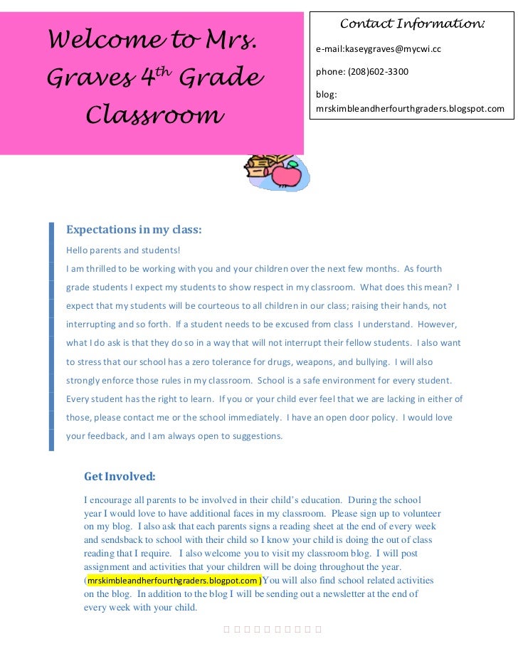 4th Grade Newsletter