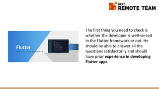 4 Things to Consider While Hiring a Flutter Developer | PDF