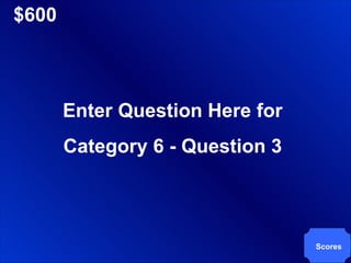 $600 Enter Question Here for Category 6 - Question 3 Scores 