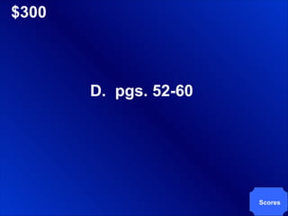 $300 D.  pgs. 52-60 Scores 