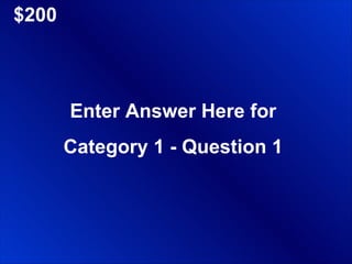 $200 Enter Answer Here for Category 1 - Question 1 