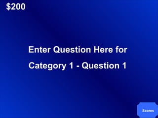 $200 Enter Question Here for Category 1 - Question 1 Scores 