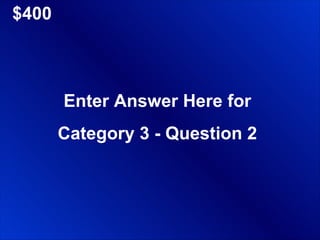 $400 Enter Answer Here for Category 3 - Question 2 