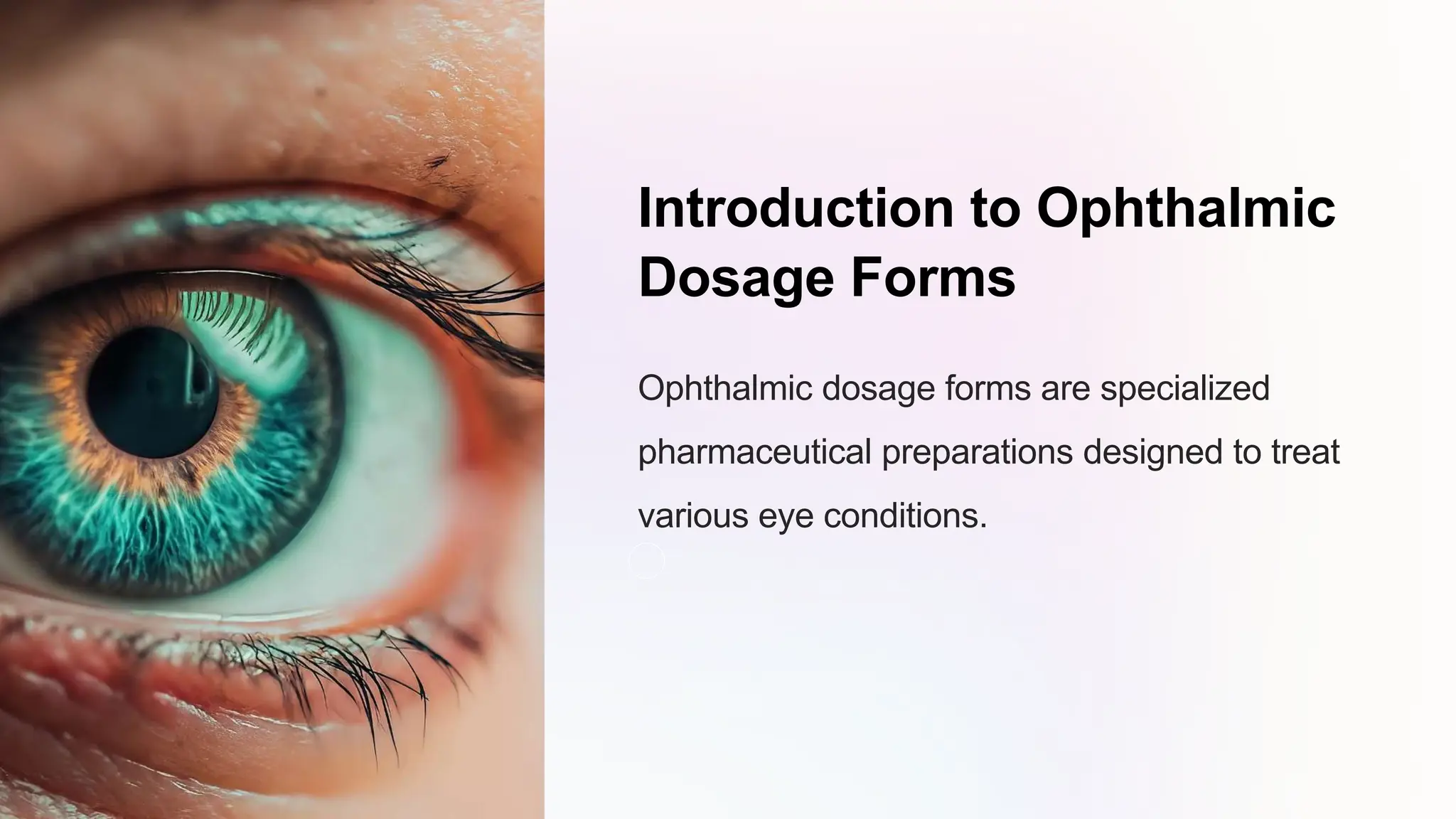 ophthalmic dosage forms (eye drops and ointments) PPT