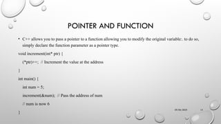 4th lecture - Pointer operation and function.pptx