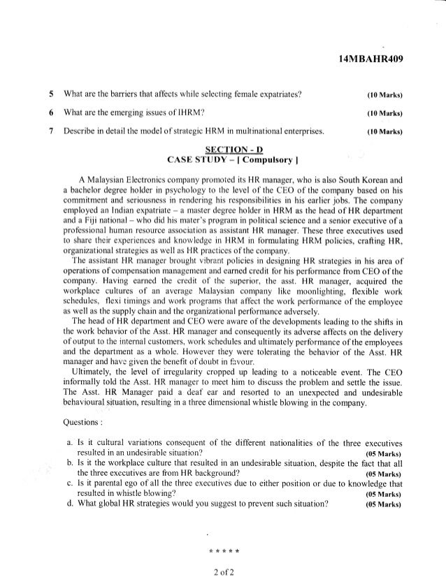 4th Semester Mba Jun 2016 Question Papers