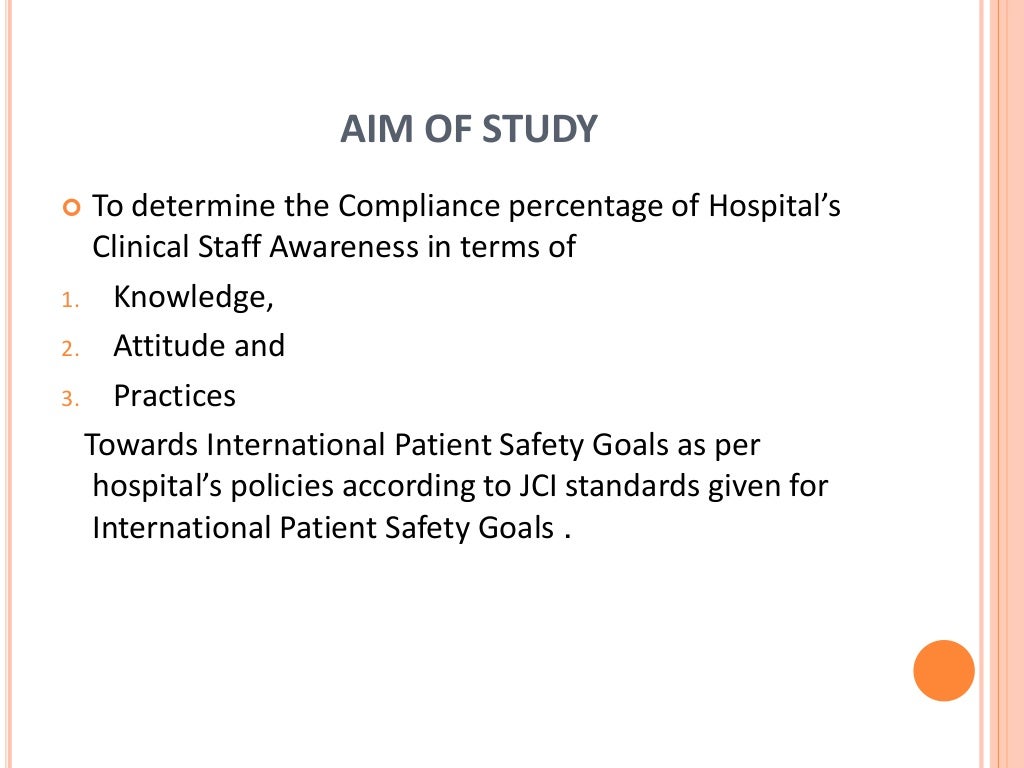 Presentation on International Patient Safety Goals (JCI)