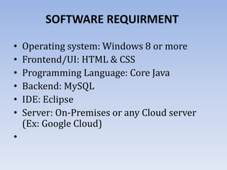 java mini project for college students | PPTX | Databases | Computer ...