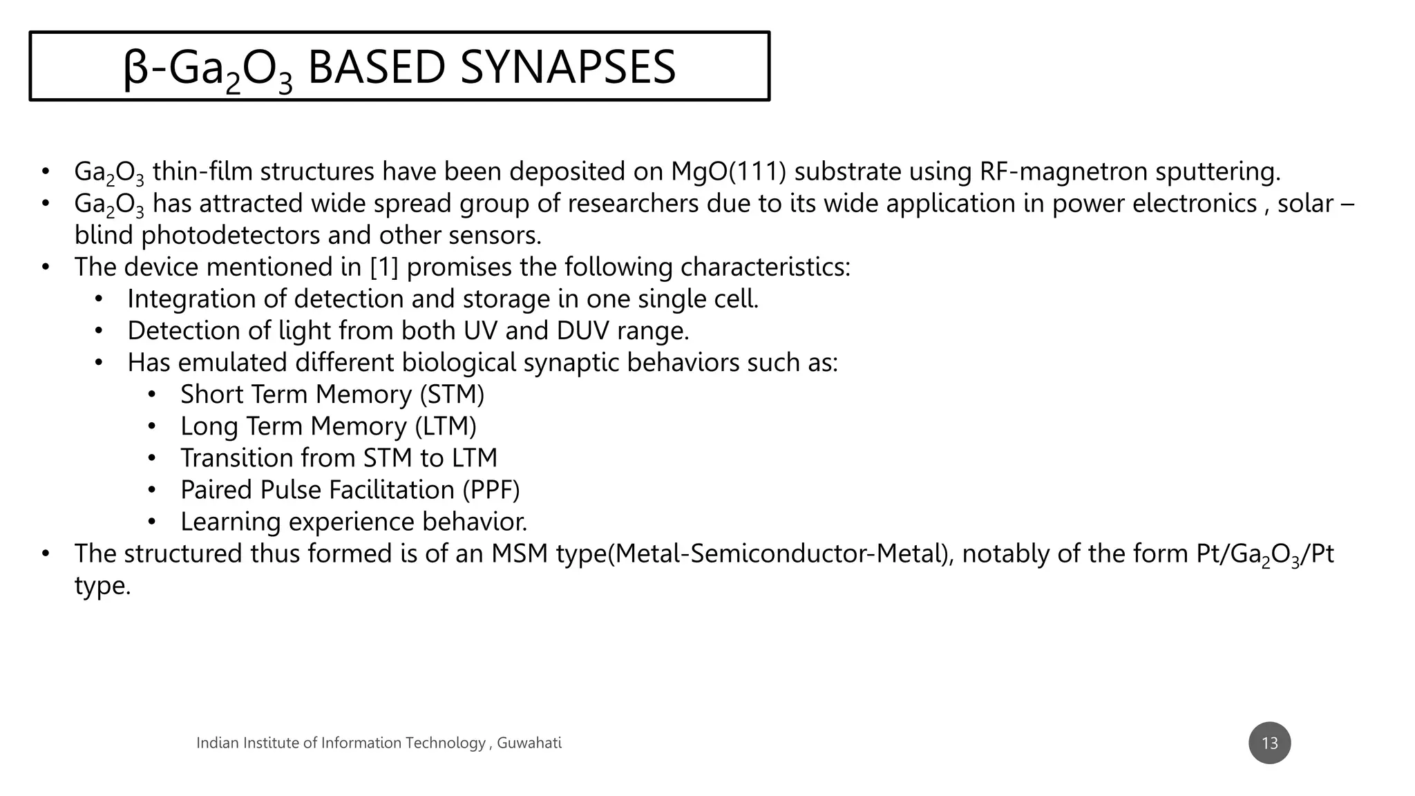 beta gallium oxide based optoelectronic synaptic devices.pptx