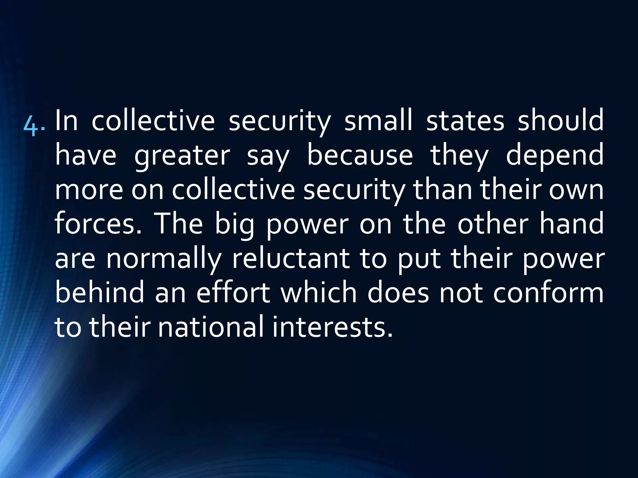 The Chief Defects of the Collective security system | PPTX