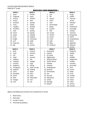 4th spelling list bim 1 | PDF