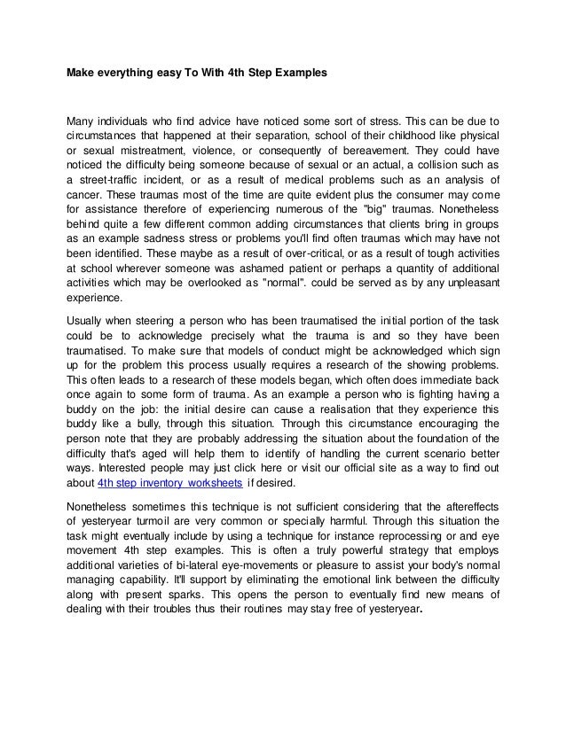 4th step inventory questions