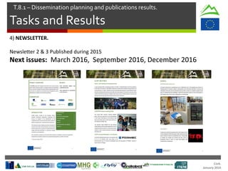 Cork.
January 2016
Tasks and Results
T.8.1 – Dissemination planning and publications results.
4) NEWSLETTER.
Newsletter 2 & 3 Published during 2015
Next issues: March 2016, September 2016, December 2016
 