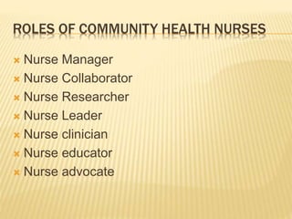 concept and scope of community health and community health nursing | PPTX