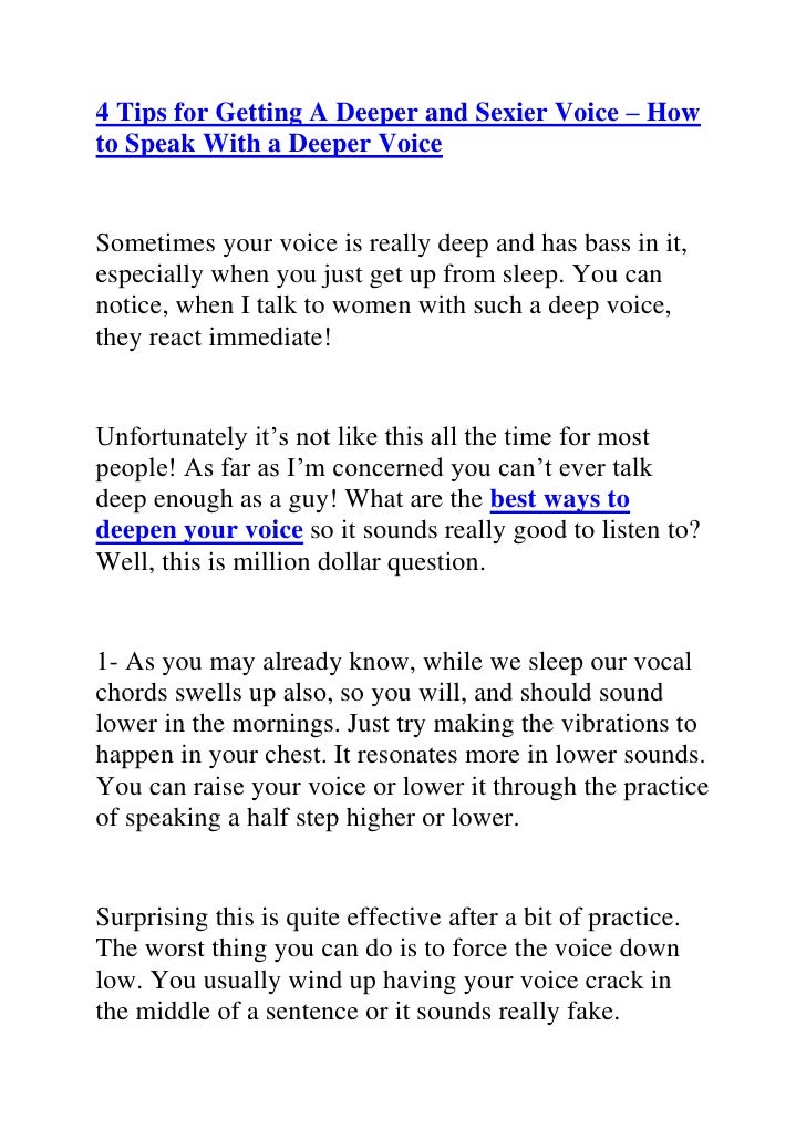 4 tips for getting a deeper and sexier voice how to speak with a