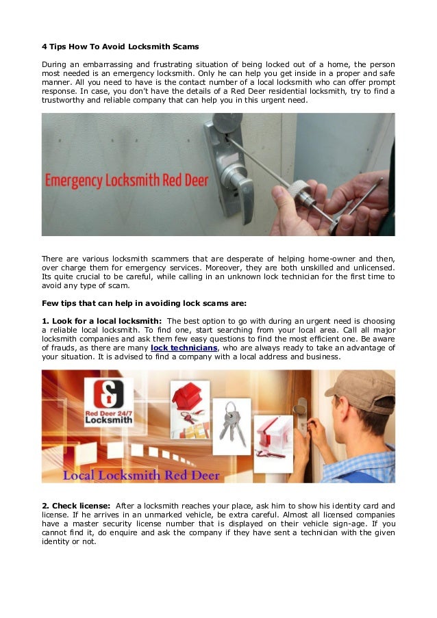 4 Tips How To Avoid Locksmith Scam Red Deer 24/7 Locksmith