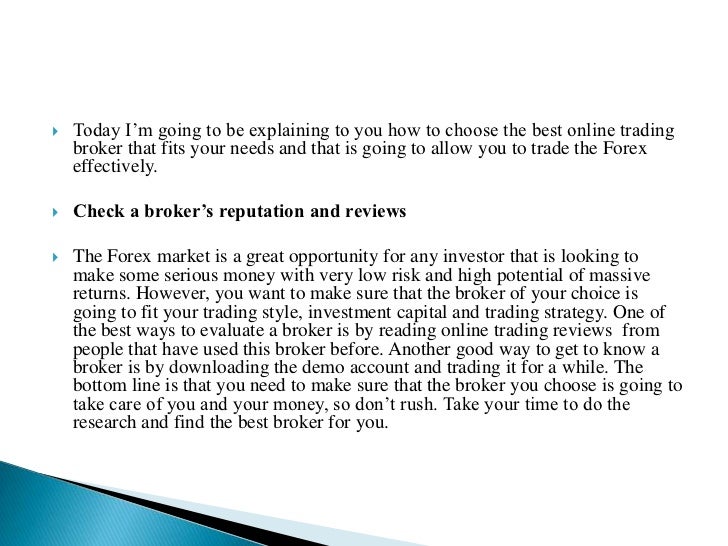 How to choose best forex broker