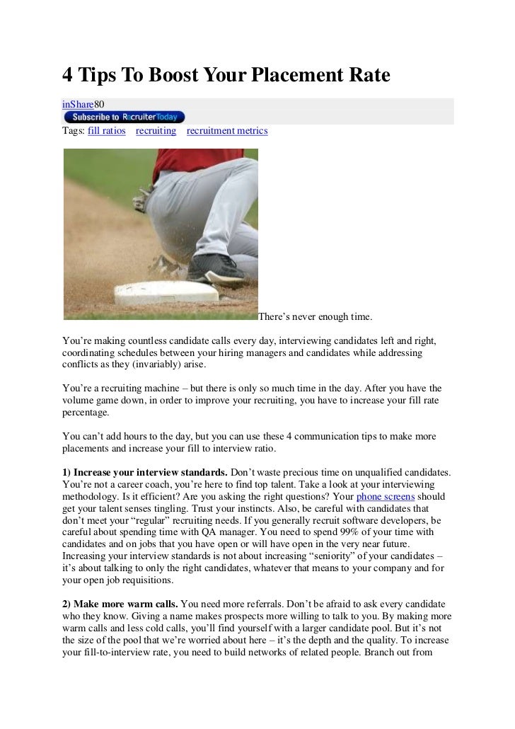 4 tips to boost your placement rate