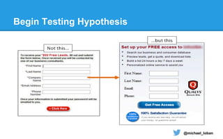 @michael_loban
Begin Testing Hypothesis
 