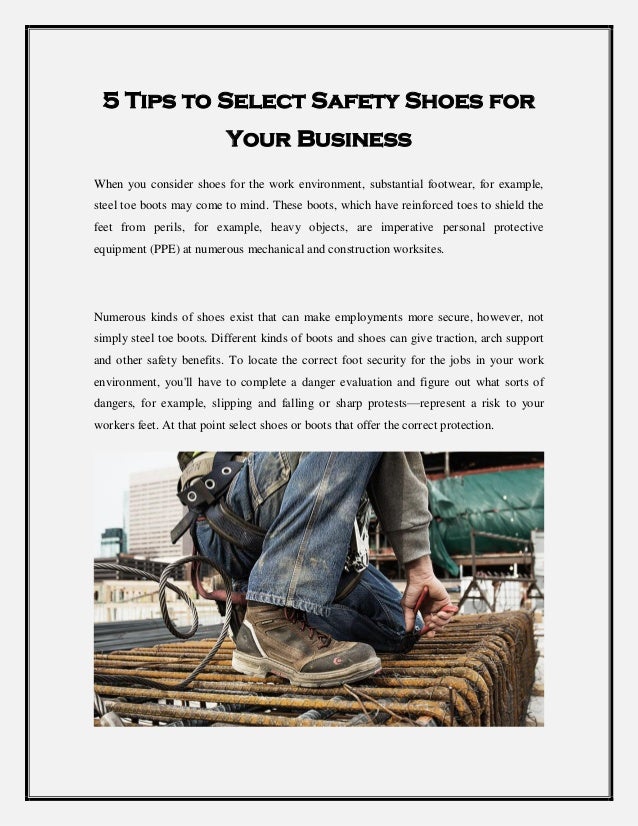 5 Tips to Select Safety Shoes for Your 
