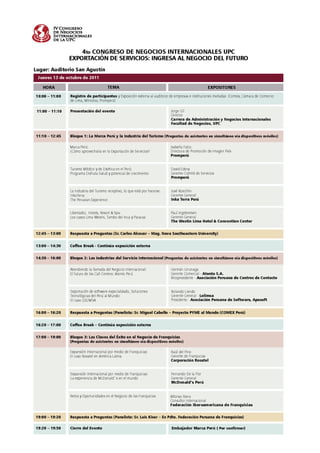 Programa: 4to congreso de negocios internacionales