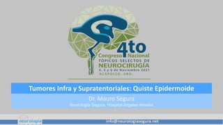 Tumores Infra y Supratentoriales: Quiste Epidermoide
Dr. Mauro Segura
Neurología Segura, Hospital Angeles Morelia
 