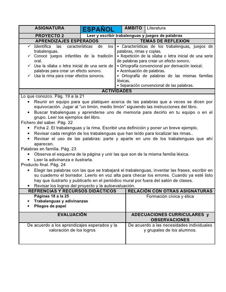 4to grado bloque 1 proyecto 2