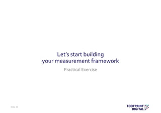 Let’s start building
your measurement framework
Practical Exercise
Slide 36
 