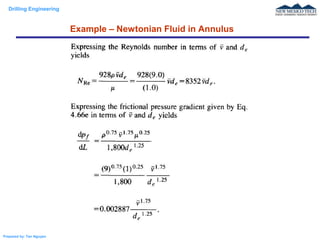 Drilling Engineering
Prepared by: Tan Nguyen
Example – Newtonian Fluid in Annulus
 