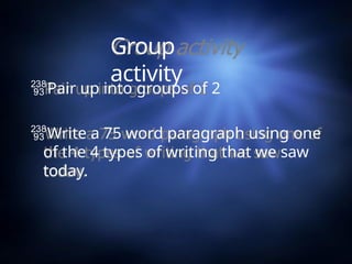 Understanding the Four Main Types of Writing Styles: Narrative ...