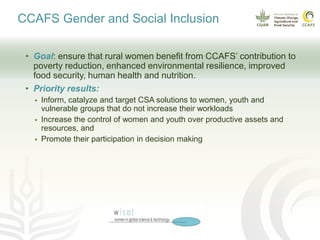 Understanding farmer uptake of climate-smart technologies: gender and social inclusion dimensions