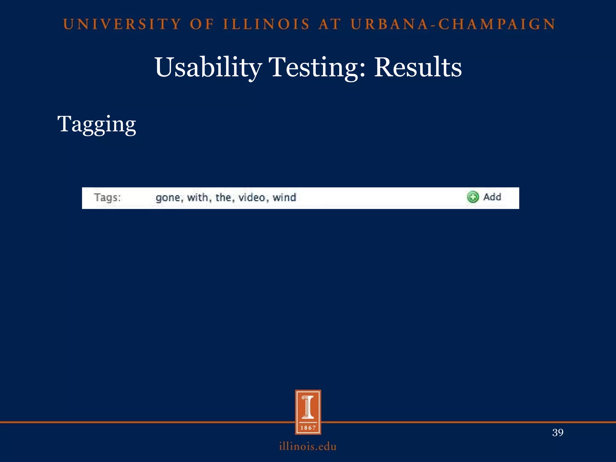 Usability Testing: Results Tagging 