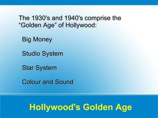 Hollywood's Golden Age | ODP