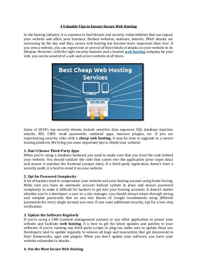 4 Valuable Tips To Ensure Secure Web Hosting Hosting Recipe Images, Photos, Reviews