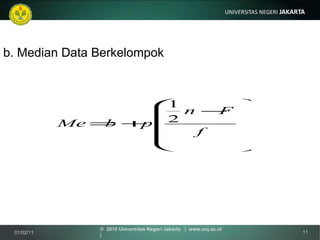 b. Median Data Berkelompok 01/02/11 ©  2010 Universitas Negeri Jakarta  |  www.unj.ac.id  | 