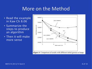 MAT210 2013/14 Sem II 8 of 18
More on the Method
●
Read the example
in Kaw Ch 8.06
●
Summarize the
steps to produce
an algorithm
●
Then it will make
more sense
 