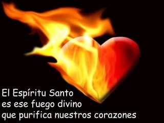 El Espíritu Santo
es ese fuego divino
que purifica nuestros corazones
 