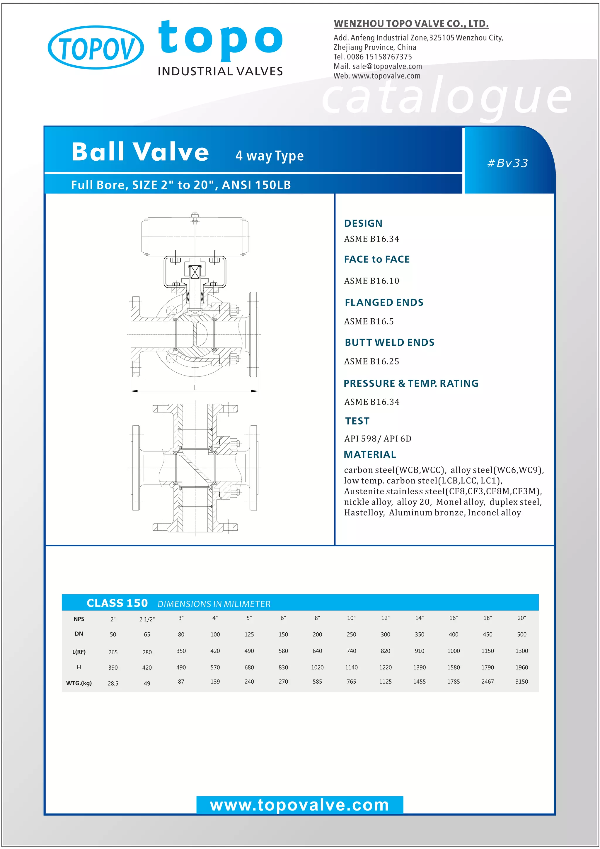 4 way ball valve 150 lb topo valve catalogue PDF