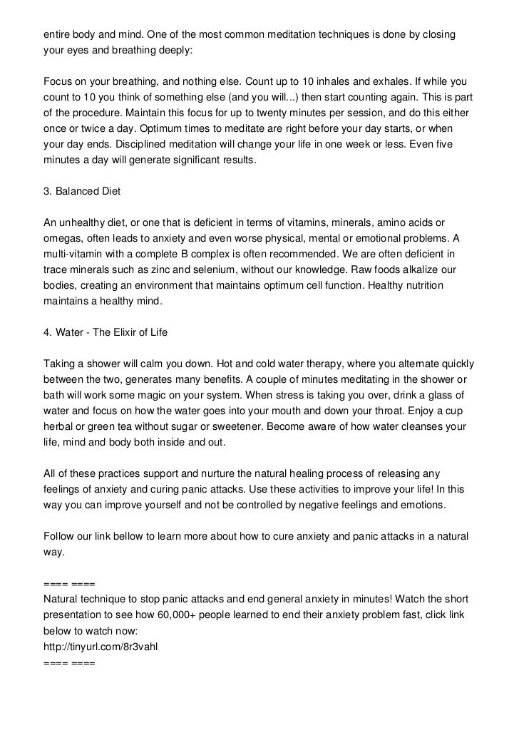 Natural Cure For Panic Attacks And Anxiety Natural Cure For Panic Attacks And Anxiety